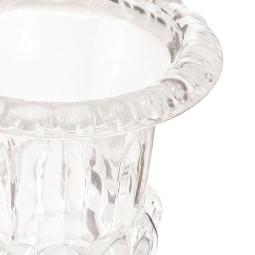 Artikel Glazen vaas vaasje met voet helder retro Ø11cm H14cm