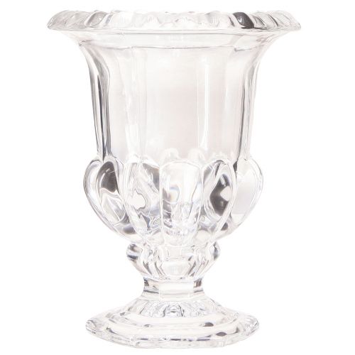 Artikel Glazen vaas vaasje met voet helder retro Ø11cm H14cm