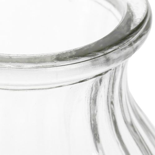 Artikel Glazen vaas vaas groeven decoratief glas helder Ø12cm H18cm 2st