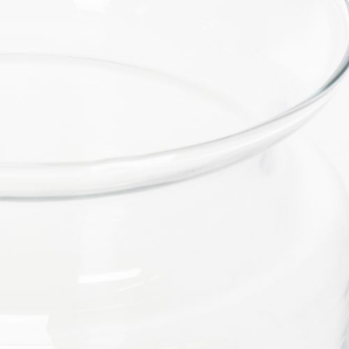 Artikel Transparante glazen vaas, decoratieve glazen vaas met rand, geschikt als kaarsenhouder of bloemenvaas, 15 cm