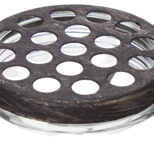 Artikel Glazen fles in een metalen mandje, ideaal als decoratief accent in de woonkamer, 20 cm