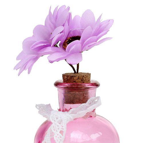 Floristik24 Glazen vaas met bloemenmix Ø5.5cm H16cm 3st