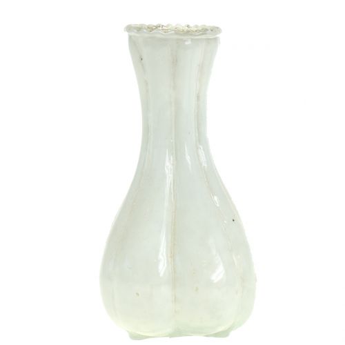 Floristik24 Glazen vaas boer zilver wit H11cm 6st