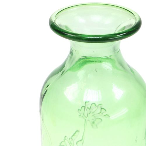 Floristik24 Glazen vaas fles geel, groen H19cm 2st