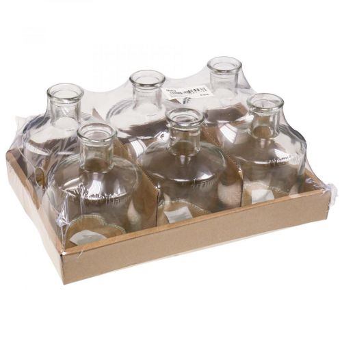 Floristik24 Glazen Vaas Apotheker Flessen Deco Glazen Deco Vaas Helder Ø7cm 6st