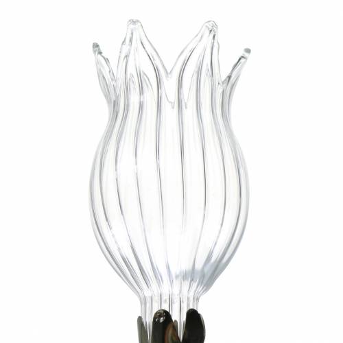 Floristik24 Glazen vaas met clip bloem Ø3.3cm H8.5cm helder 4st