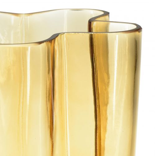 Floristik24 Glazen vaas bruine vaas glas lichtbruine bloem Ø15cm H20cm