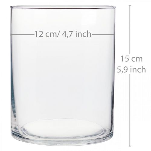 Floristik24 Glazen vaas Ø12cm H15cm