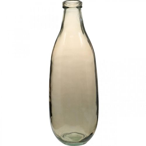 Glazen vaas bruin grote vloervaas of tafeldecoratie glas Ø15cm H40cm
