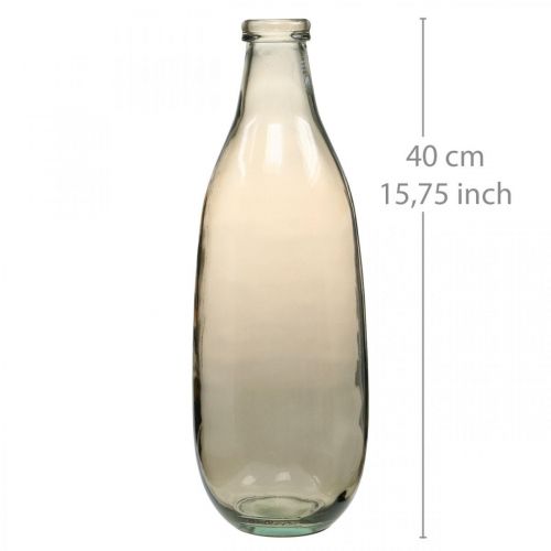 Floristik24 Glazen vaas bruin grote vloervaas of tafeldecoratie glas Ø15cm H40cm