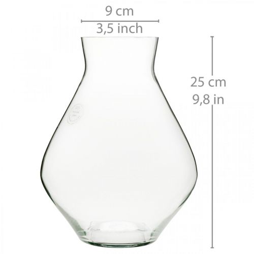 Floristik24 Bloemenvaas glas bolvormige glazen vaas helder siervaas Ø20cm H25cm