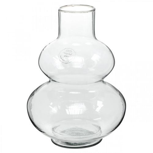 Floristik24 Glazen vaas ronde bloemenvaas decoratieve vaas helder glas Ø16cm H23cm