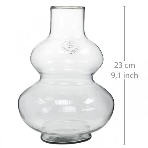 Artikel Glazen vaas ronde bloemenvaas decoratieve vaas helder glas Ø16cm H23cm