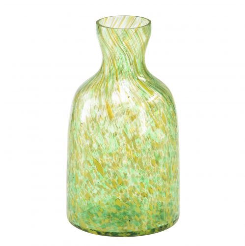 Artikel Glazen vaas glazen decoratieve bloemenvaas groen geel Ø10cm H18cm