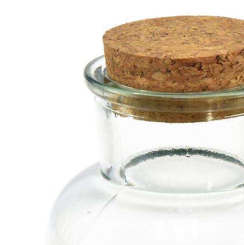 Floristik24 Glazen vaas retro apothekersglas met kurk Ø8,5cm H17cm