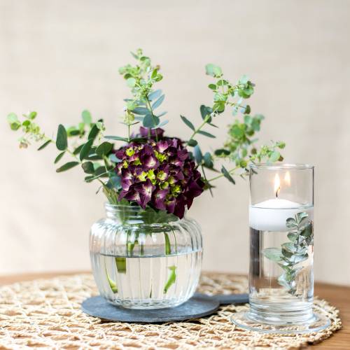 Floristik24 Geribbelde glazen vaas Ø11cm H10cm