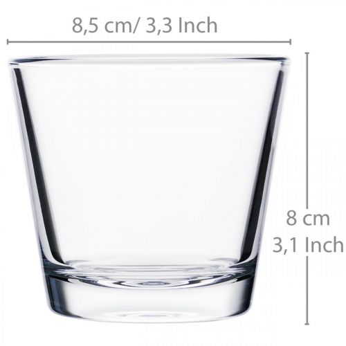 Floristik24 Glazen vaas helder Ø8,5cm H8cm 6st