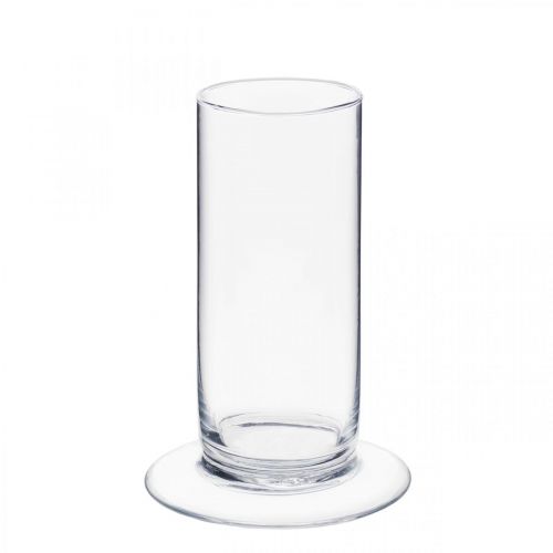 Glazen vaas met heldere voet Ø6cm H15cm