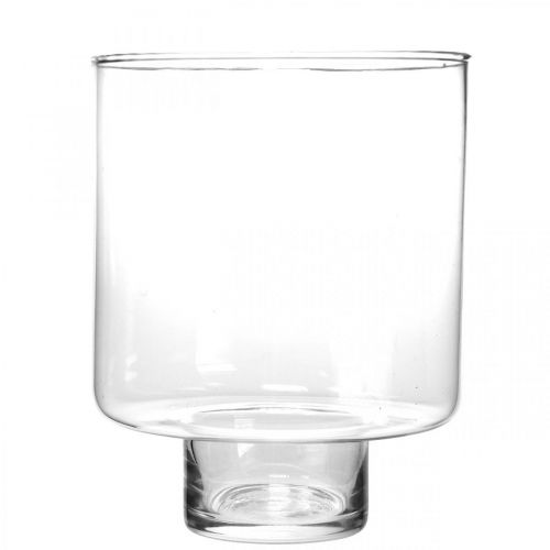 Floristik24 Glazen vaas met voet ROY lantaarn glasdecoratie Ø16cm H20cm