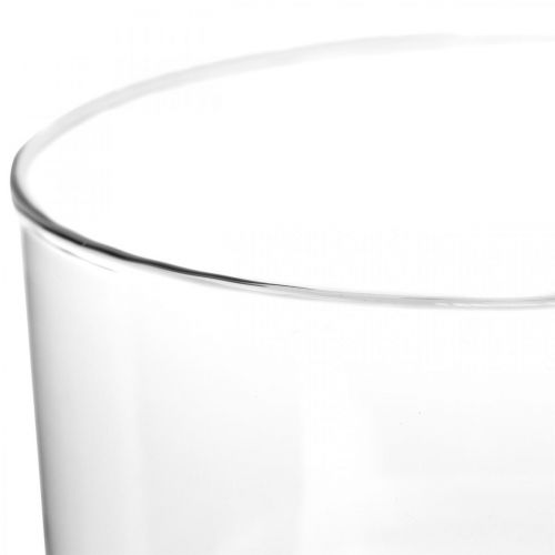 Floristik24 Glazen vaas met voet ROY lantaarn glasdecoratie Ø16cm H20cm