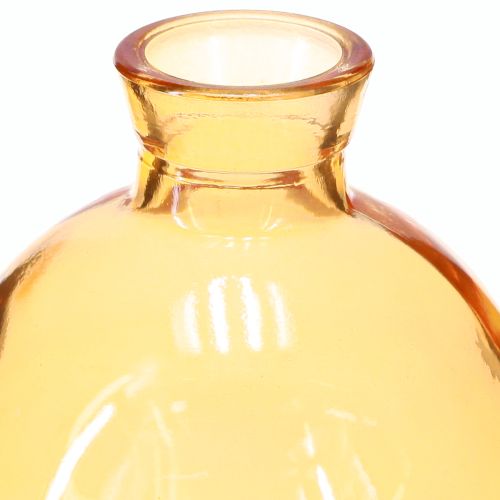 Artikel Glazen vazen bolvormig mini decoratieve vazen oranje Ø7,5cm H9cm 6 stuks