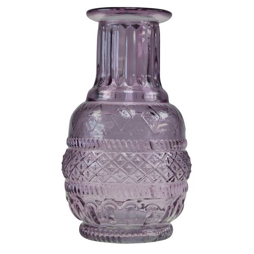 Artikel Glazen vazen mini vazen licht paars paars retro stijl H13cm 2st