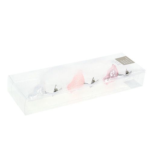 Floristik24 Glazen vogel op clip 8cm assorti 3st