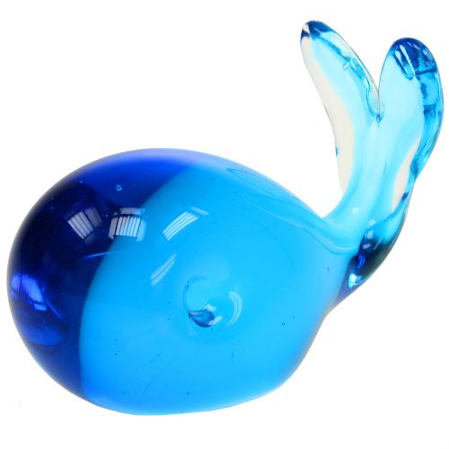 Floristik24 Glazen Walvis Blauw L12cm