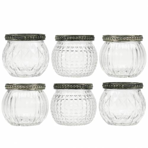 Floristik24 Glazen lantaarn Ø6,5cm H5,5cm 6st