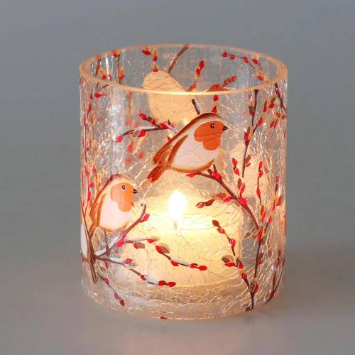 Floristik24 Lantaarn Robin Crackle Helder Ø9cm H10cm