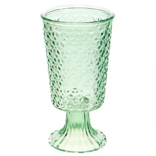 Floristik24 Glazen lantaarn, beker glas met voet, glazen schaal Ø10cm H18.5cm