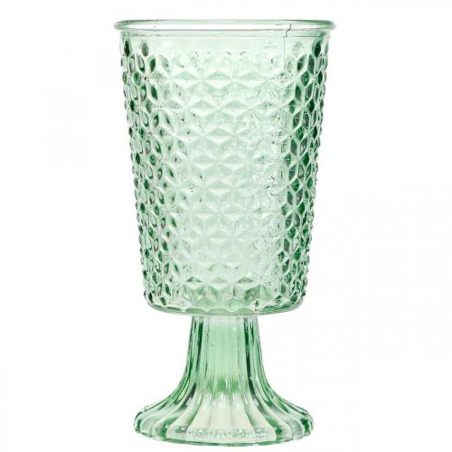 Floristik24 Glazen lantaarn, beker glas met voet, glazen schaal Ø10cm H18.5cm