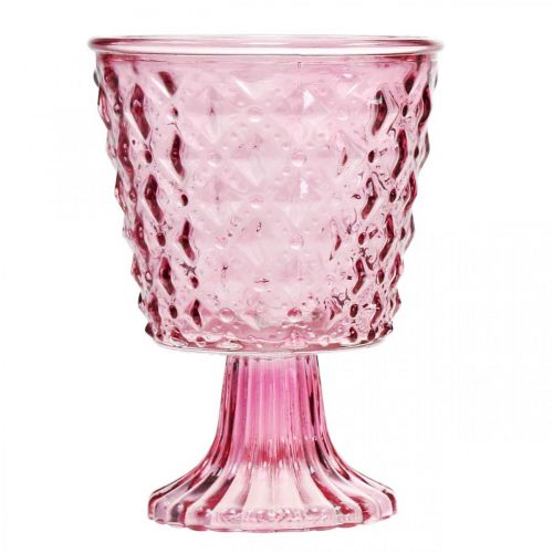 Floristik24 Kandelaar, bekerglas, glazen lantaarn Ø11cm H15.5cm