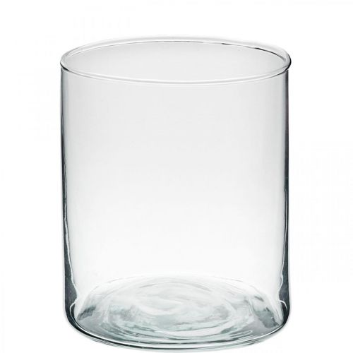 Ronde glazen vaas, helder glazen cilinder Ø9cm H10.5cm