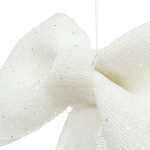 Floristik24 Glitterstrik om op te hangen wit 32cm x 42cm