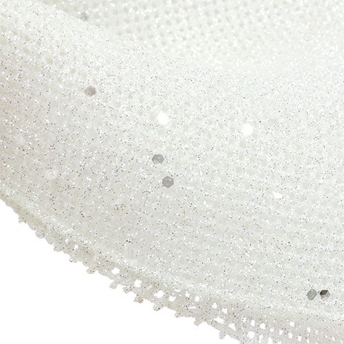 Floristik24 Glitterstrik om op te hangen wit 32cm x 42cm