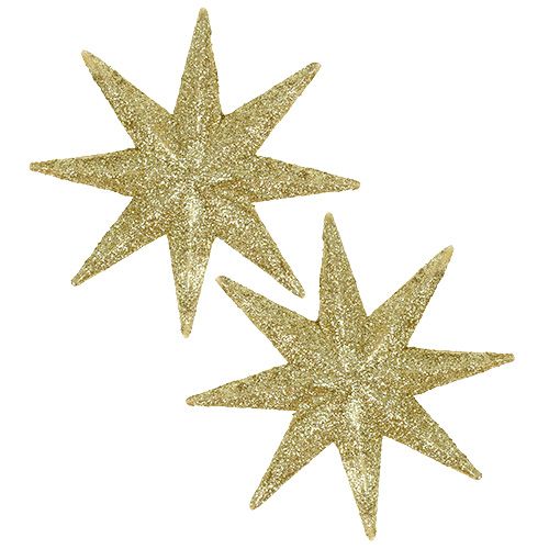 Glitterster goud Ø10cm 12st
