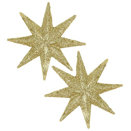 Floristik24 Glitterster goud Ø10cm 12st