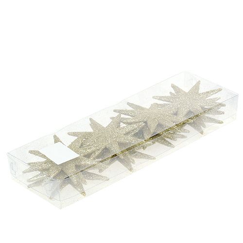 Floristik24 Glitterster goud Ø10cm 12st