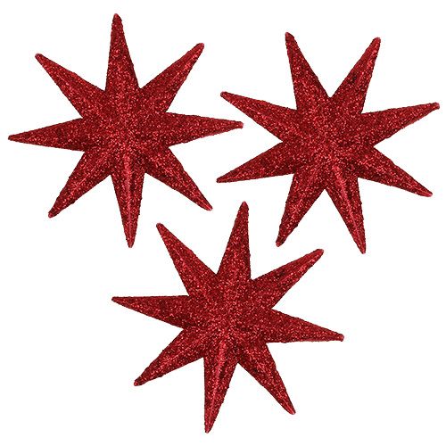 Floristik24 Glitterster rood Ø5cm 20st