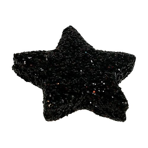 Floristik24 Glitterster zwart 2,5 cm 100st