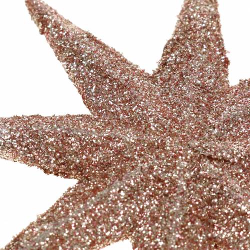 Artikel Ster glitter rosé goud 10cm 12 st