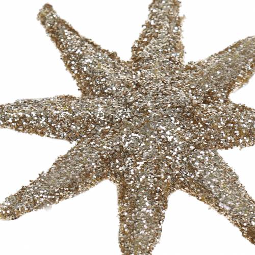 Floristik24 Decoratieve ster glitter champagne 5cm 20 st