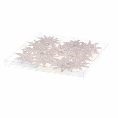 Floristik24 Ster glitter rosé goud 5cm 20 st