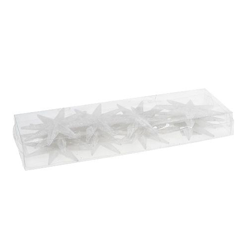 Artikel Glitterster wit 10cm 12 st