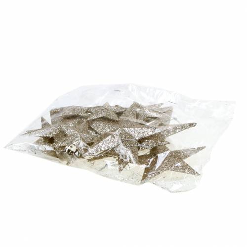 Artikel Glitterster champagne 9,5/5cm 18 st