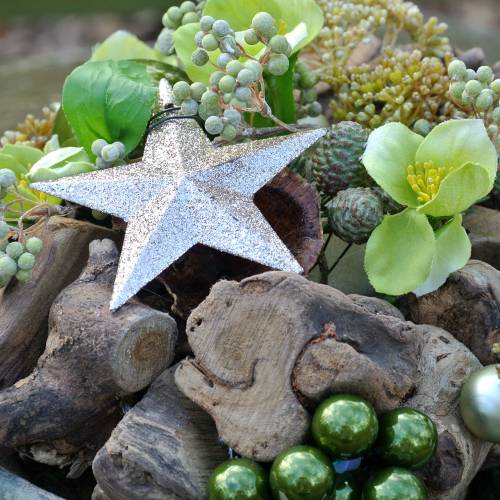Artikel Glitterster champagne 9,5/5cm 18 st