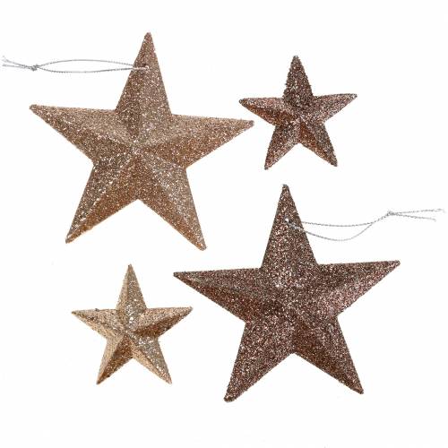 Artikel Glitterster goud mix 9,5/5cm 18 st