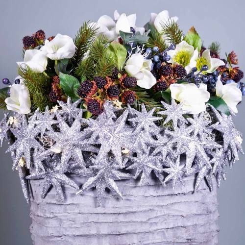 Artikel Glitterster zilver Ø10cm 12 st
