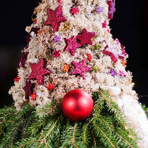Artikel Ster Glitter 1,5cm om rood te strooien 144st